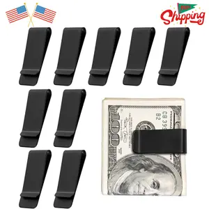 10Pcs Stainless Steel Money Clip Silver Slim Cash Clip for Men