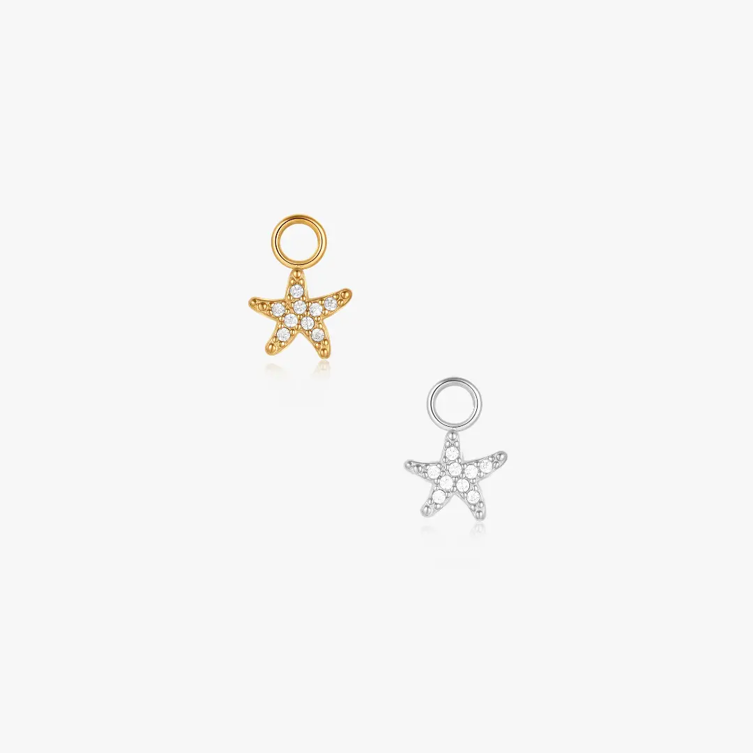 Starfish Pave Hoop Charm (Single)