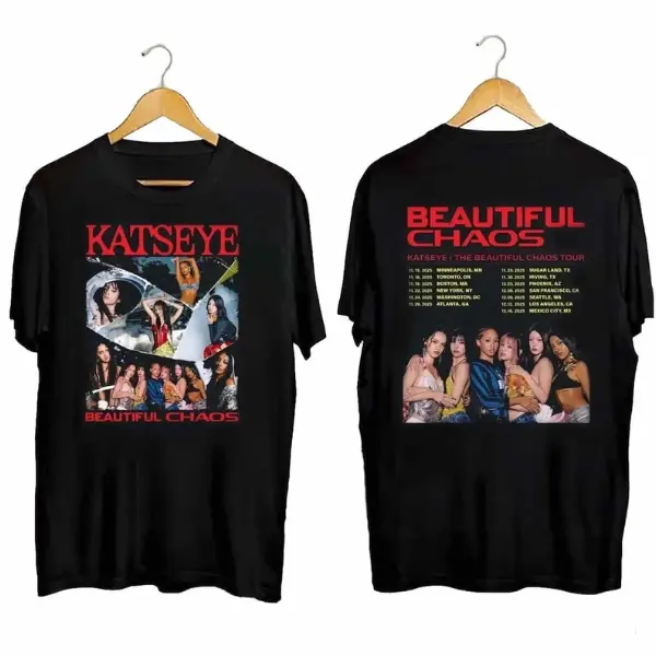 KATSEYE THE BEAUTIFUL CHAOS TOUR DUAL-SIDED T-SHIRT, KATSEYE shirt, Beautiful Chaos merch, Tour dates shirt, For Menswear For Womenswear