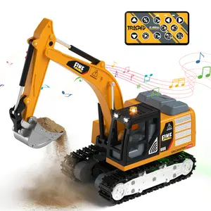 Cirmine 1/64  8CH Remote Control Excavator,Type-C Direct Charging RC Excavator,Birthday Gifts for Boys and Girls Age 3+