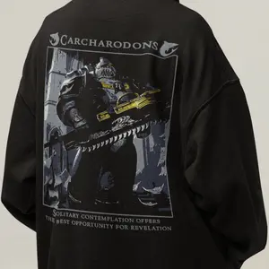 Carcharodons Hoodie "Solitary Contemplation Reveals Truth", Warhammer40k, Space Sharks Chapter, Unisex Hoodie, Sci-Fi Fan Gift, Warhammer Apparel, Silent Hunters Style