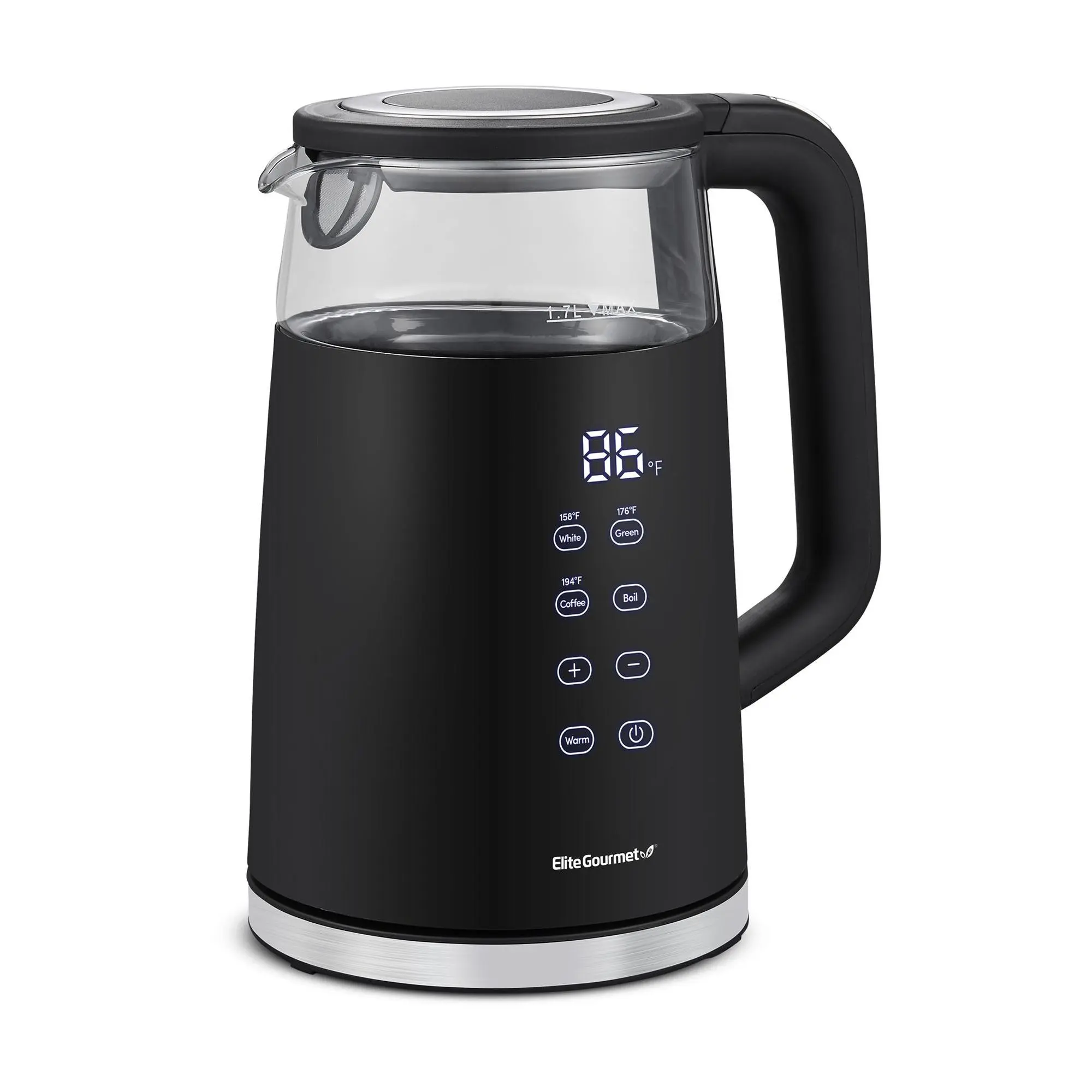 Elite Gourmet 1.7L Double Wall Cool Touch Elect ric Tea Kettle