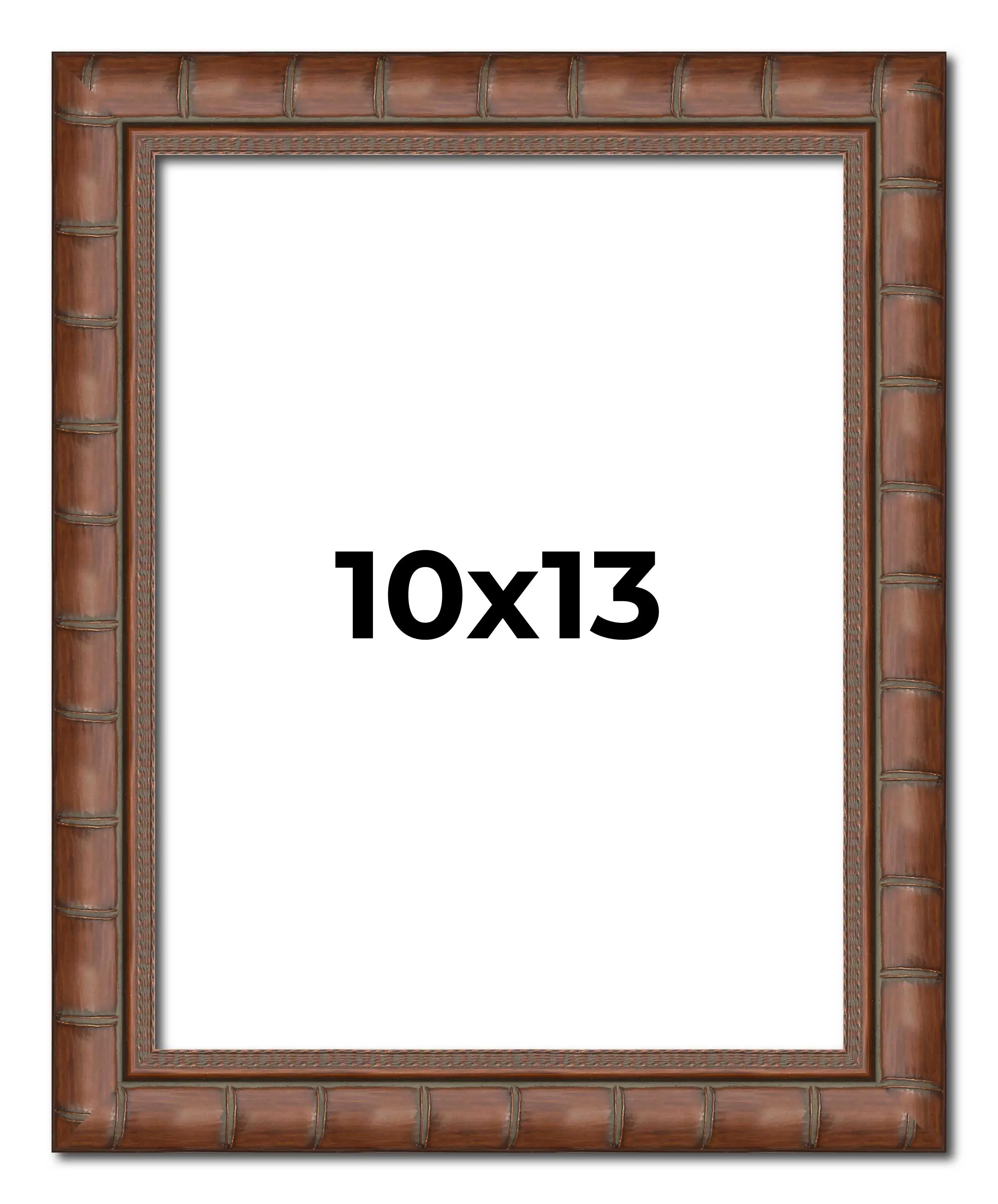 10x13 Brown Modern Bamboo Picture Frame - UV Acrylic, Foam Board Backing, Hanging Hardware