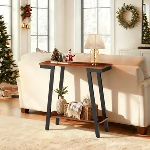 2-Tier Console Table, Entryway Table with Industrial Design, Narrow Display Table for Entryway, Living Room, Small Spaces