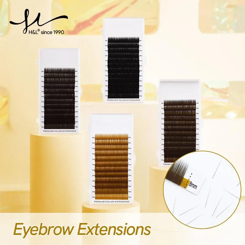 H&L SINCE 1990 High-quality Eyebrow Extension False Eyebrows, 4-color with 12 Rows per set and no Eyelash Curling. 2026 New
