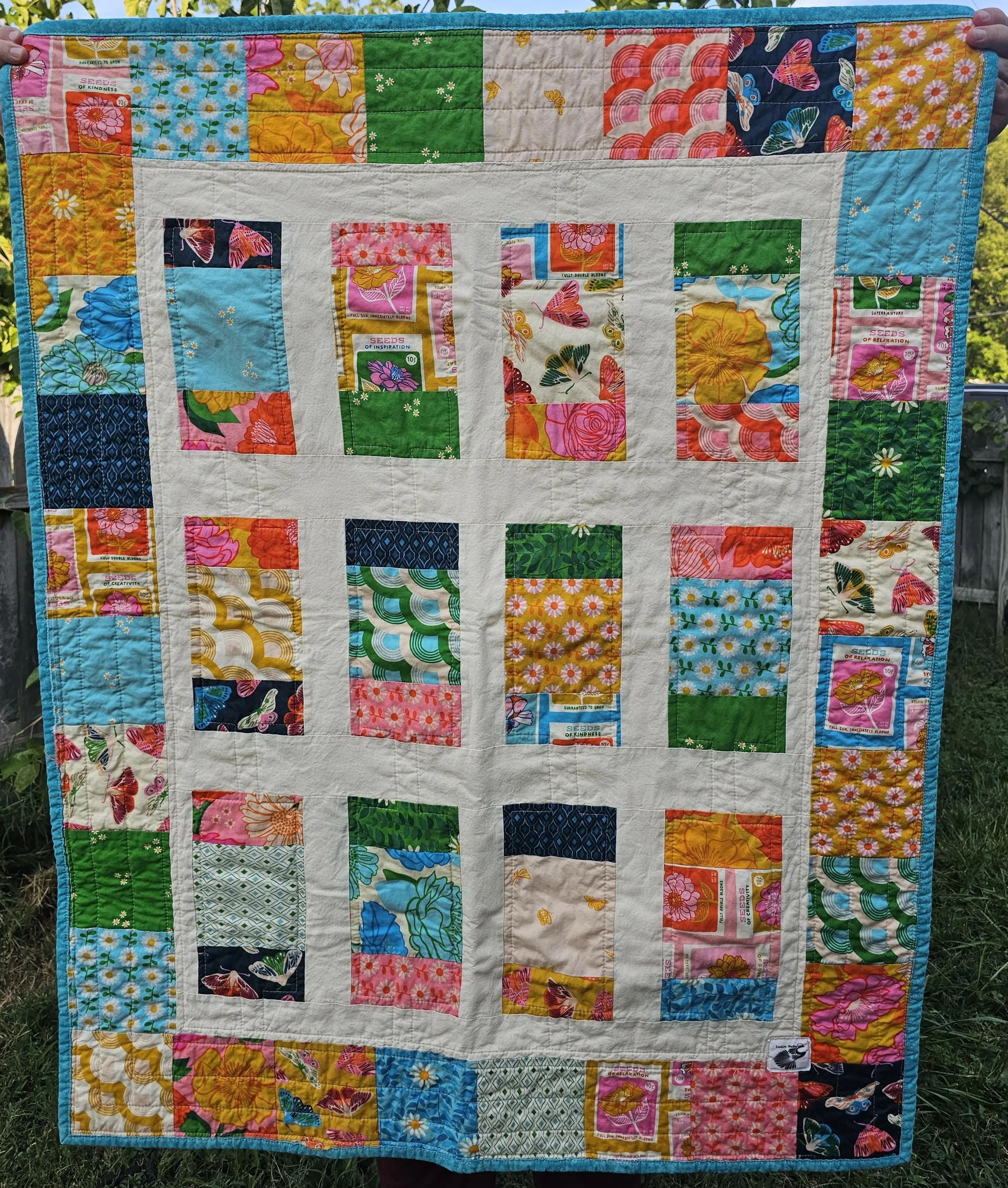 Handmade Quilt, Ruby Star Society Quilt, Flowerland, Butterfly Quilt, Patchwork Quilt, Crib Quilt, Toddler Quilt, Handmade Gift for Girls