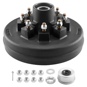 VEVOR Electric Trailer Brake Drum, Summervibes, 1 Pack, 8-Hole on 4-Inch Bolt Circle Brake Drum for 7000 lbs Trailer Axles, Long Service Life, Replacement of 12 Inch Brake Hub Drums Assembly for Trailers, RVs
