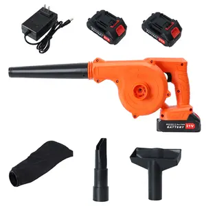 Leaf Blower, Electric Cordless Leaf Blower Vacuum with 2 Batteries and Charger, 2 Speed Mode, 1200 RPM Lightweight Handheld Brushless Leaf Blowers for Compact Blowing Leaves, Patio Cleaning, Lawn Care and Dust