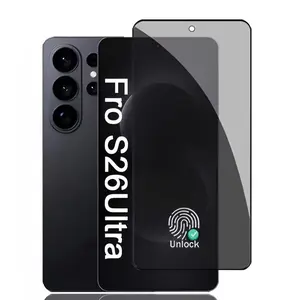 Samsung Galaxy S26 Ultra Privacy Screen Protector, Full Coverage Anti-Spy Tempered Glass Film, Fingerprint Unlock Support