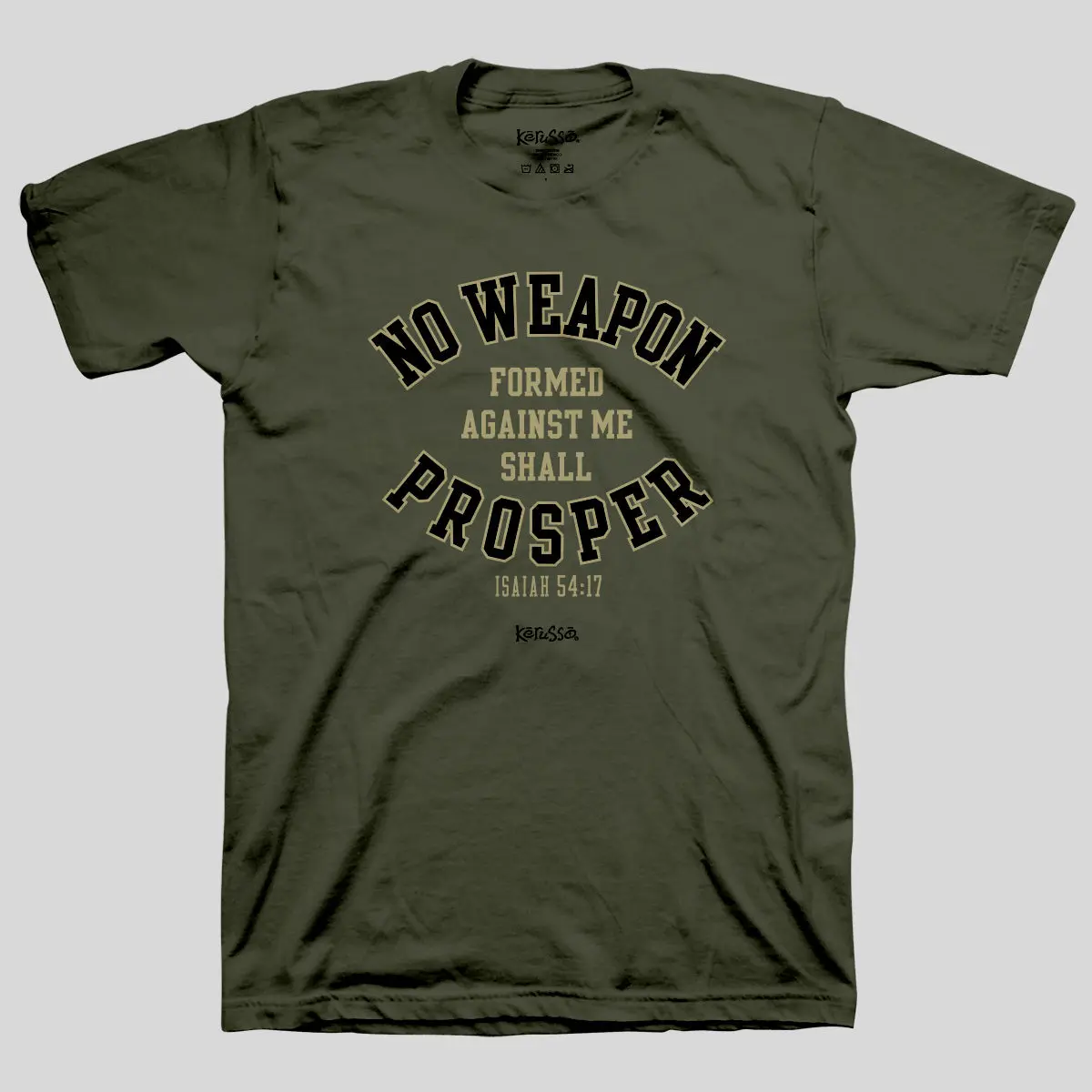 Kerusso Men's Christian Short-Sleeve T-Shirt, Classic Casual Tops, Versatile Layer Piece, Shortsleeve, Cotton, Fabric, Menswear, Tshirt, Soft, Military Green