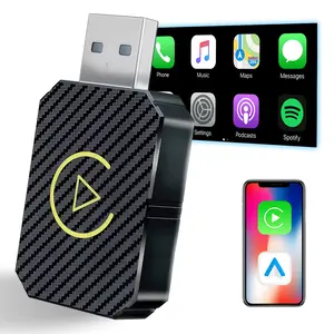 USB Wireless Carplay Adapter,Compatible Apple Carplay & Android Auto,Bluetooth 5.0 And WiFi Transmission,With USB-C Adapter,Electronic Charger Carplay Dongle,2 in 1