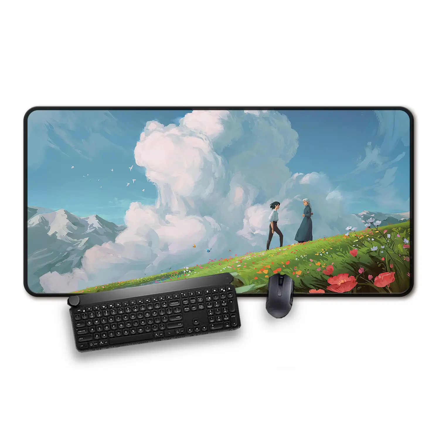 Moving Castle Mousepad - Medium, Large and Extra Large Sizes - Anti-Slip Rubber Base Gaming Castle Deskpad