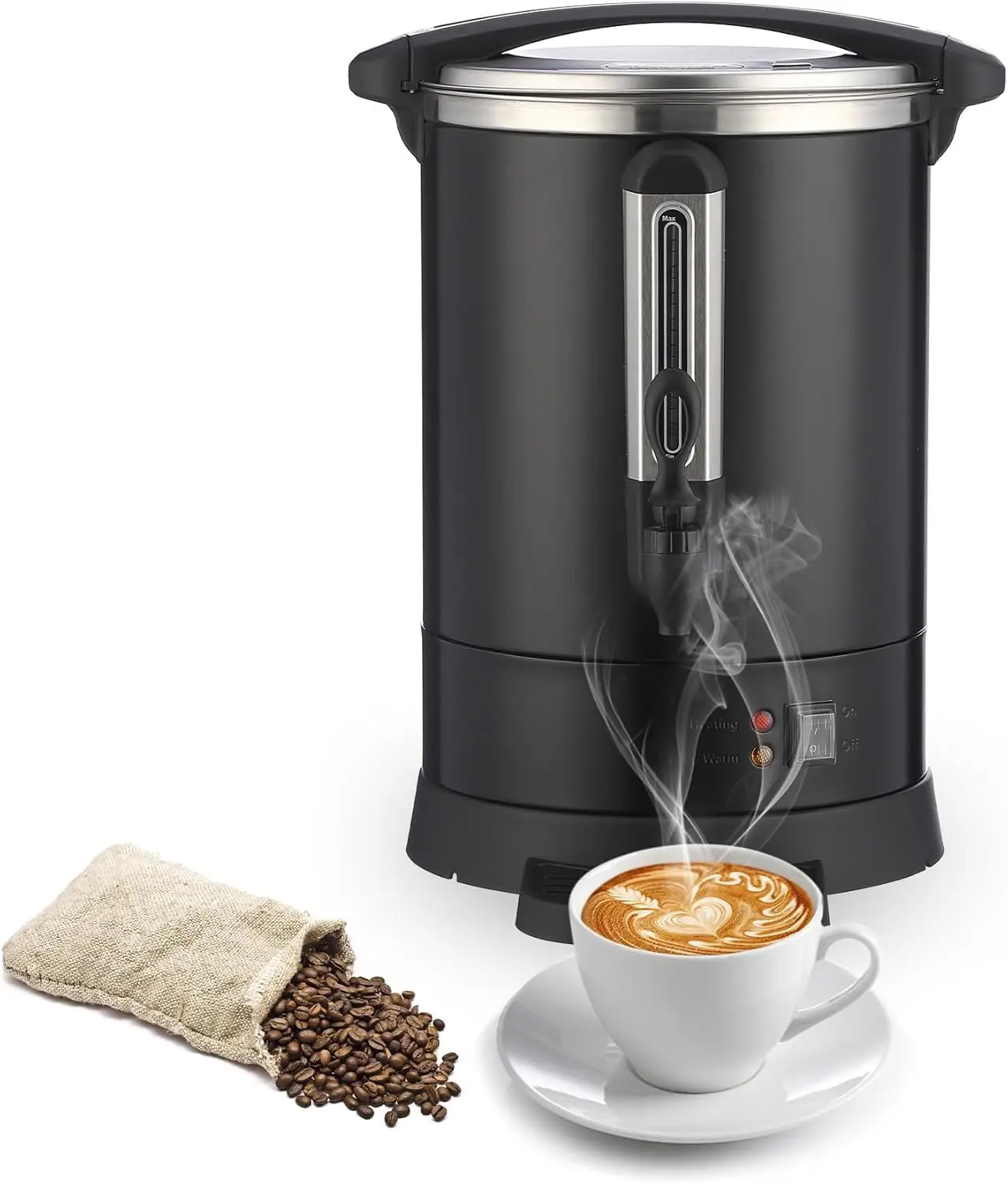 GARVEE Commercial Coffee Urns with Double Wall Insulation, Stainless Steel, Available in 12L, 14L, and 18L Capacities, Perfect for Buffets, Catering, Weddings, and Large Gatherings