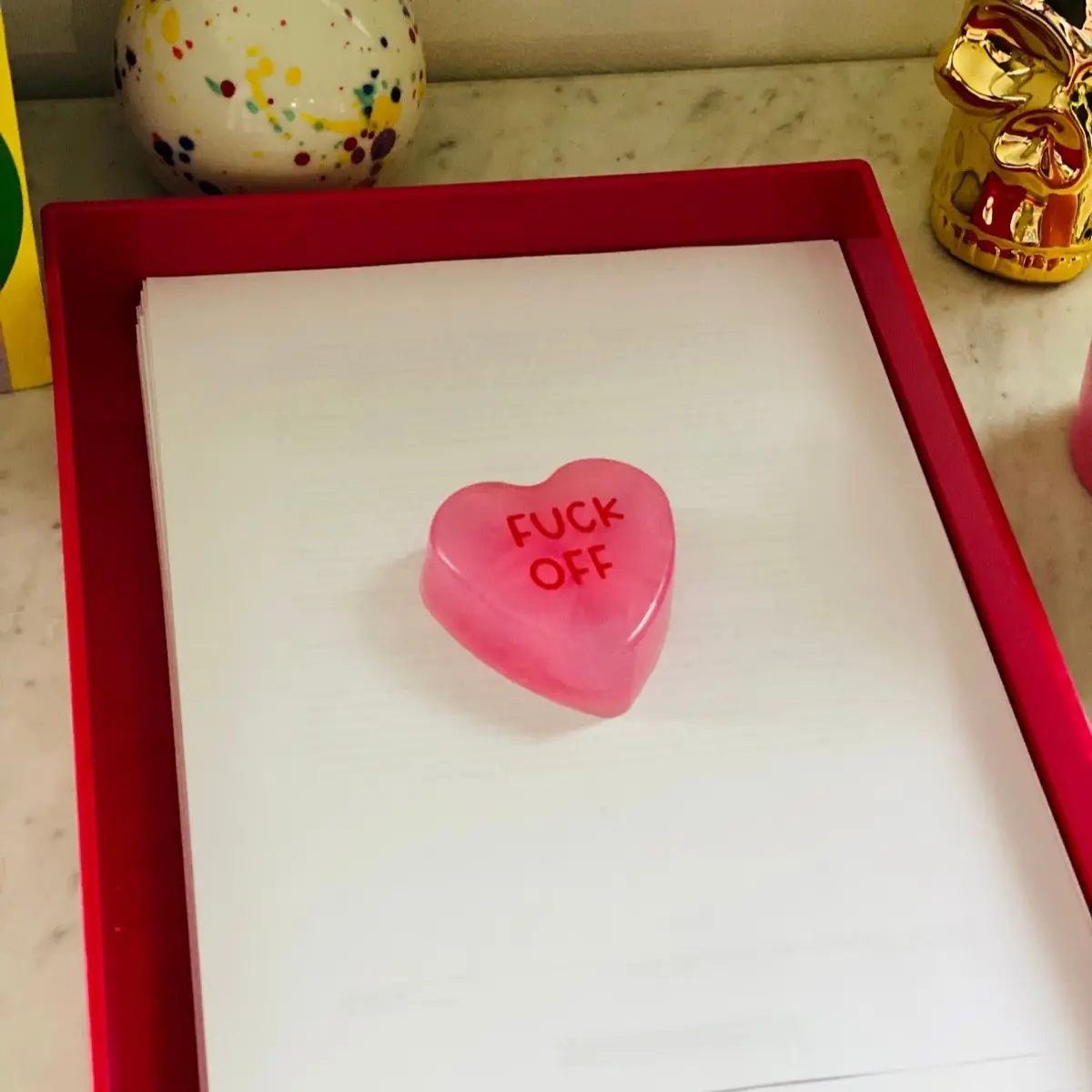 Mean Heart Paperweights