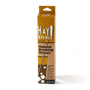 HAY! Straws Original Tall Drinking Straws | 50 Compostable Drinking Straws | 7.75" Length