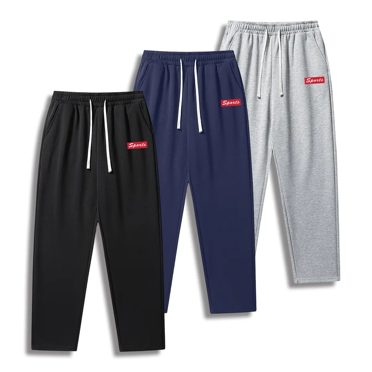 Men's Solid Color Blended Fabric Pants, Loose-Fit Minimalist Streetwear with an Adjustable Drawstring Waistband, Preppy, Elastane, Holiday, Polyester Blend, Mid Waist, All Season, Athletic, Casual, Cold Wash, Machine Washable