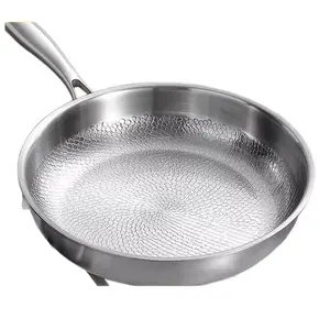 Premium Pure Titanium Frying Nonstick Skillet Induction Compatible - Durable Scratch-Resistant Stainless Steel with Lid for Healthy Cooking, All Stovetops, comal para tortillas Griddle Pan