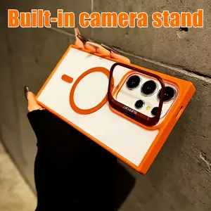 For Samsung Galaxy S26 S25 S24 S23 Plus S22 Ultra Shockproof Camera Ring Stand Heavy Duty Clear Case Compatible With MagSafe Cover + Camera Lens Protector