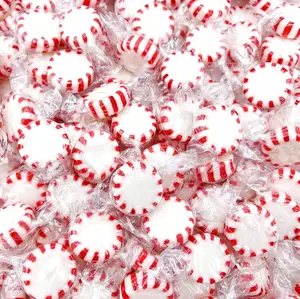 Starlight Mints Peppermint – Classic Red & White Swirls – 1 LB Bulk Candy – Refreshing After-Meal Mints – Wrapped