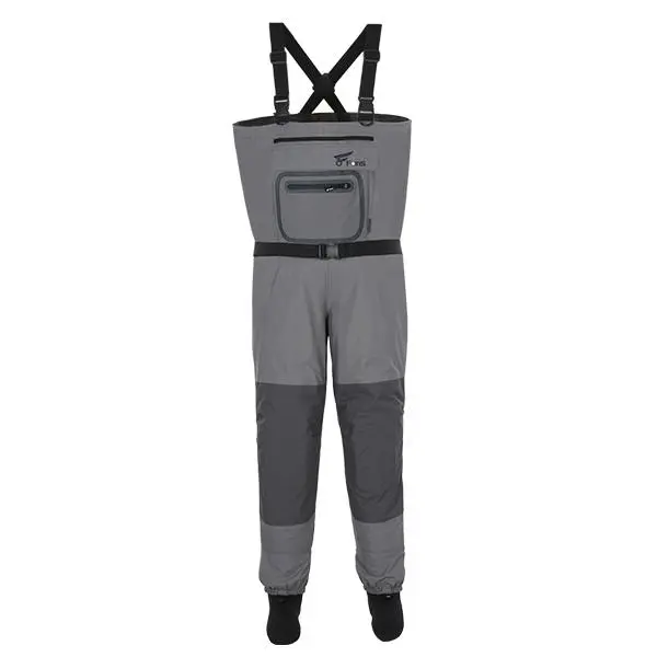 8FANS Men's & Women's Wide Fit Fishing Waders, Waterproof Breathable Lightweight 3-Layer Stockingfoot Chest Waders with Zip Pocket, Fly Fishing & Outdoor Hunting