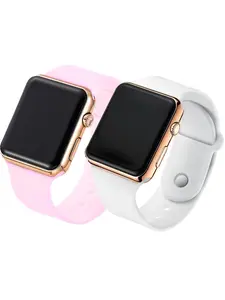 2-piece set of night light watches, trendy, versatile, simple, and suitable for teenagers, students, men, and women