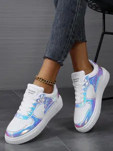 Women's Colorblock Lace Up Low Top, Casual Comfortable Breathable Sports Shoes, Female All-match Round Toe Shoes for Daily Wear, Colorblock Sneakers, Lifestyle Colorblock Sneakers, Fashionable Sneakers, Stylish Sneaker