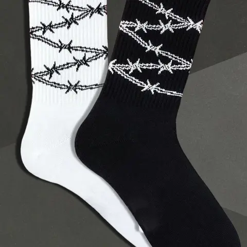 Women's & Thorns Pattern Knee-High Socks, Autumn Winter Casual Knit Elastic Fit Socks, Soft Comfortable Warm Breathable, Soft Comfy Socks