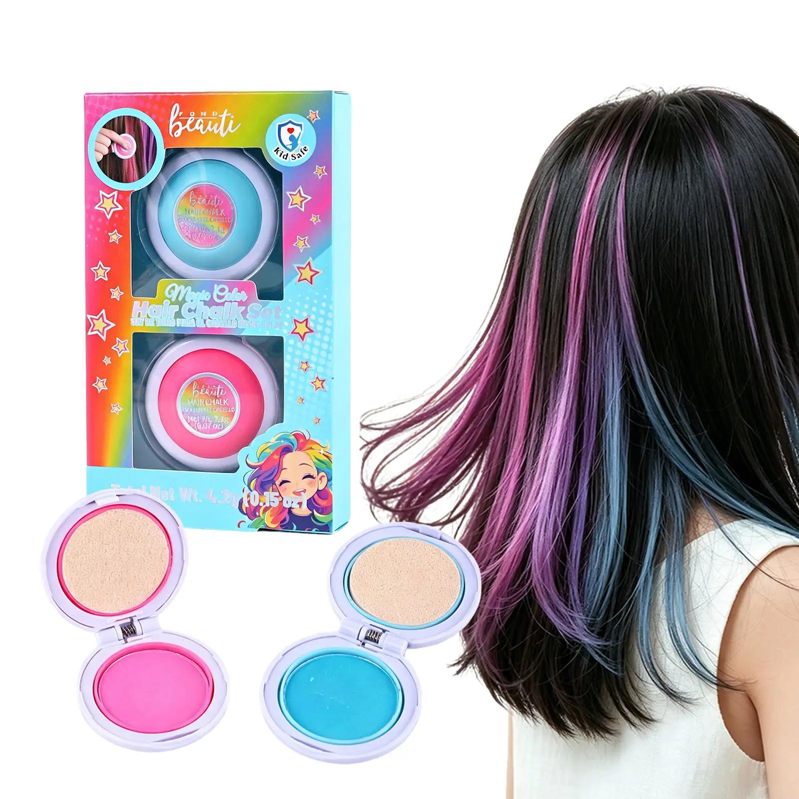 Fondbeauti Magic Color Hair Chalk Set Easy to Clean Daily Makeup Party Make up Cosmetic product