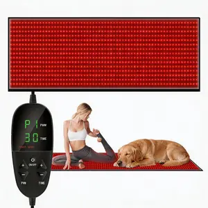 YUYISLE Red Light Therapy Mat for Body Pain Relief 945 LEDs 660nm 850nm Full Body Pad with Adjustable Brightness & Timer Ideal Easter Gift Electric Hand Exerciser Stroke Rehabilitation Portable Multi-Speed Heating AI Fat Scale, Dual Wavelengths