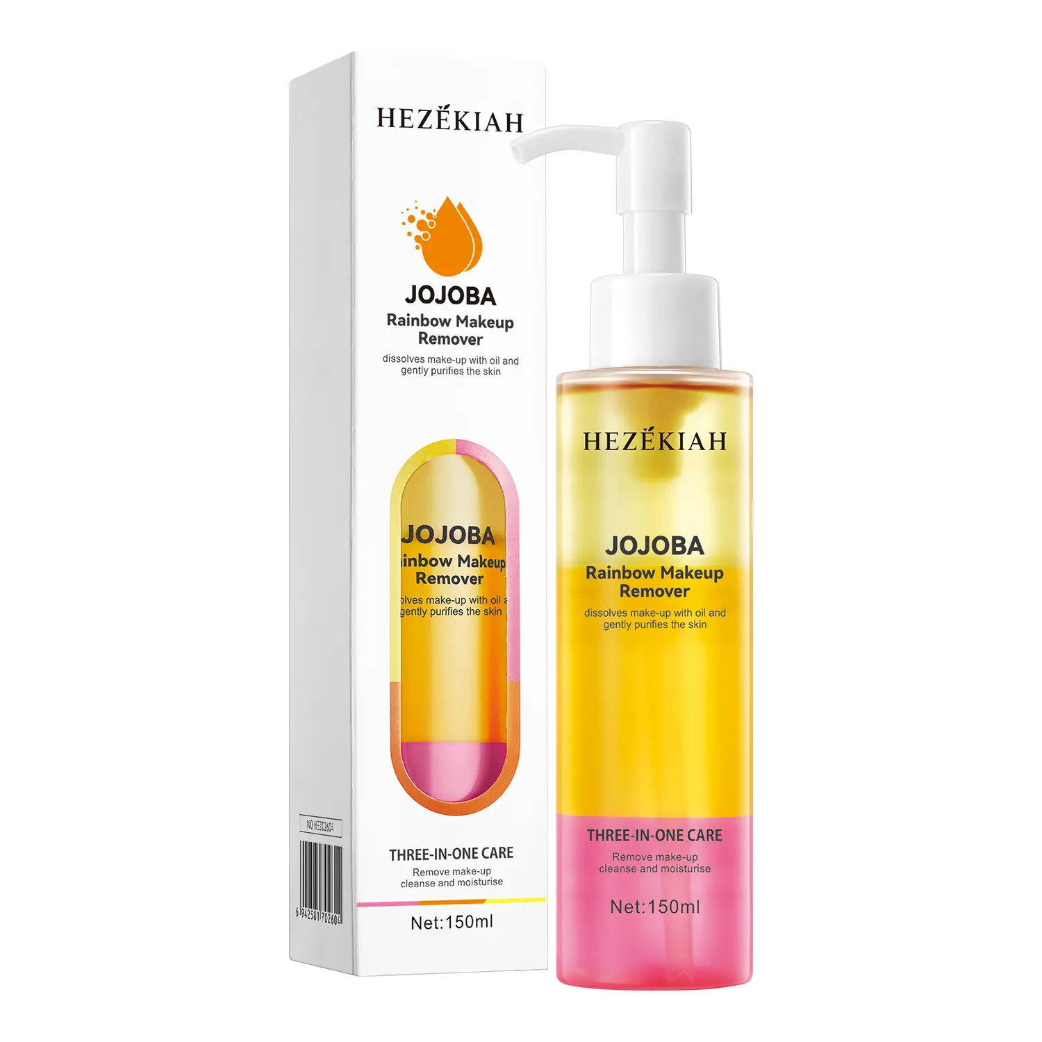Jojoba Rainbow Makeup Remover Oil- Gentle 3-in-1 Formula to Dissolve Waterproof Makeup, Cleanse Pores, and Moisturize