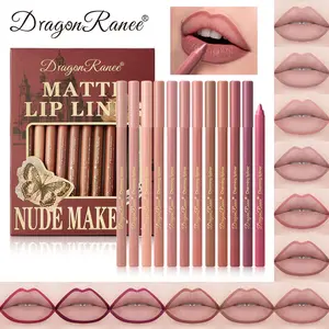 12-Piece Lip Liner Set, Waterproof, Sweat-Resistant, Long-Lasting, Smudge-Proof, Defined Lips, Matte Finish, Essential Makeup Kit, Lip Liner Pencil, Lipliner