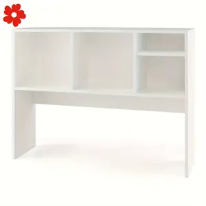 New Wooden Desktop Organizer White Pvc Wood Computer Bookcase 4 Office storage and desktop accessories