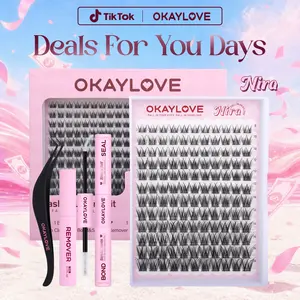 OKAYLOVE Wispy Lash Clusters Kit, 8-18MM Nira Cluster Lashes with Long-lasting Lash Bond and Seal, Tweezers and Remover for DIY Lashes at Home for Natural Makeup Girl Gifts DealsForYouDays