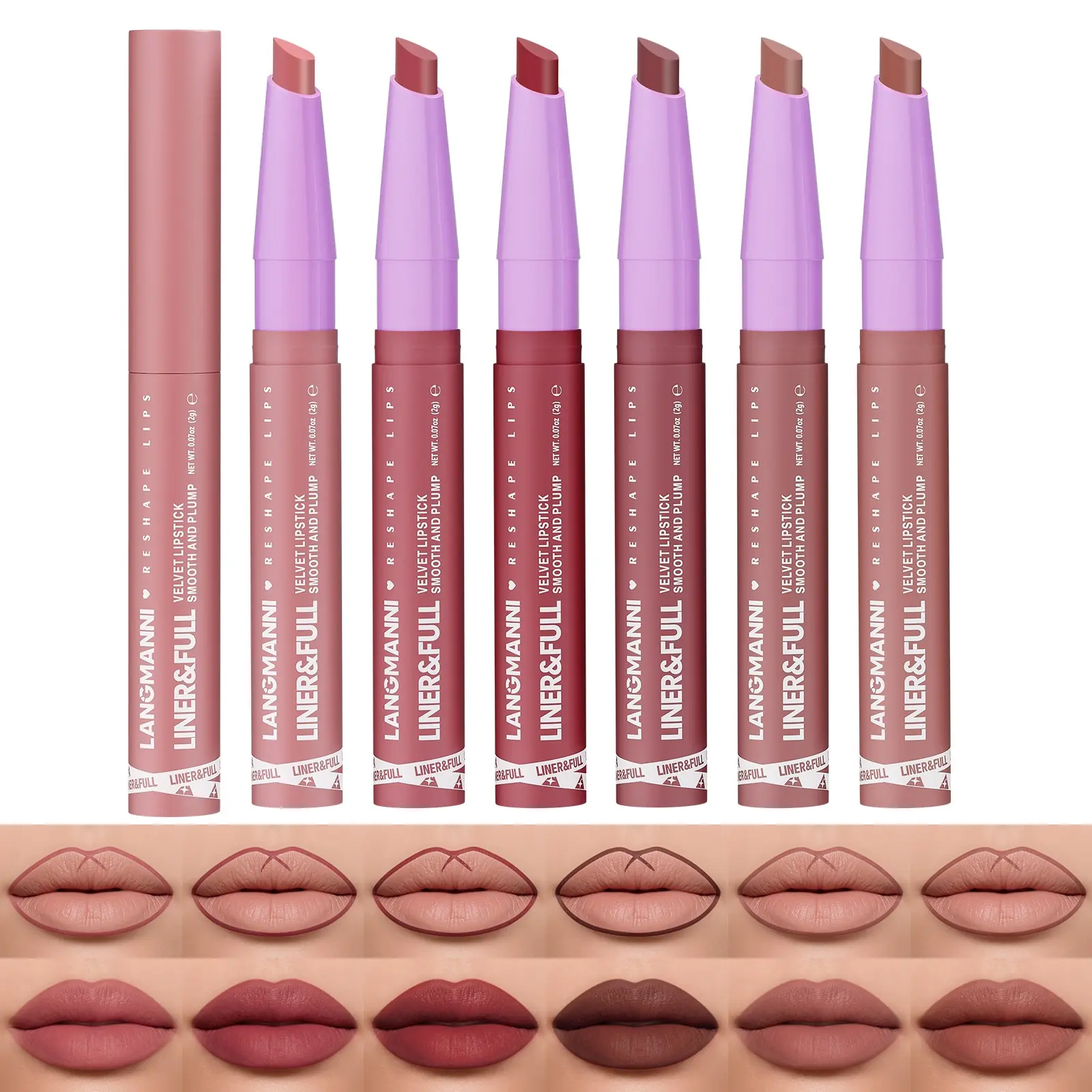 Langmanni 6pcs 12 Color Waterdrop Lipstick Set, Velvet Matte Smooth Moisturizing Cosmetic Lip Makeup, Long-Lasting Hydrating Moisture Formula, Perfect Gift Idea, Hydrate, Lip Flawless