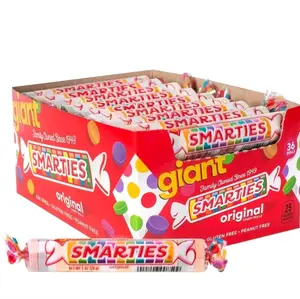 Smarties Candy Giant Rolls Original Flavor Bulk Gluten Free & Vegan Delight Sweetness from Family Owned Since 1949 Peanut Free Dairy Free Perfect Holiday Treat - 2.2 Pound 36 Count holiday gift