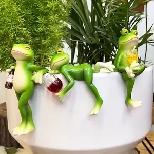 Frog Design Resin Decoration, 1 Count Cute Frog Design Ornament, Creative Home Decor for Home Garden and Flower Pot, Room Decor Ideas, Garden Gnome Statue