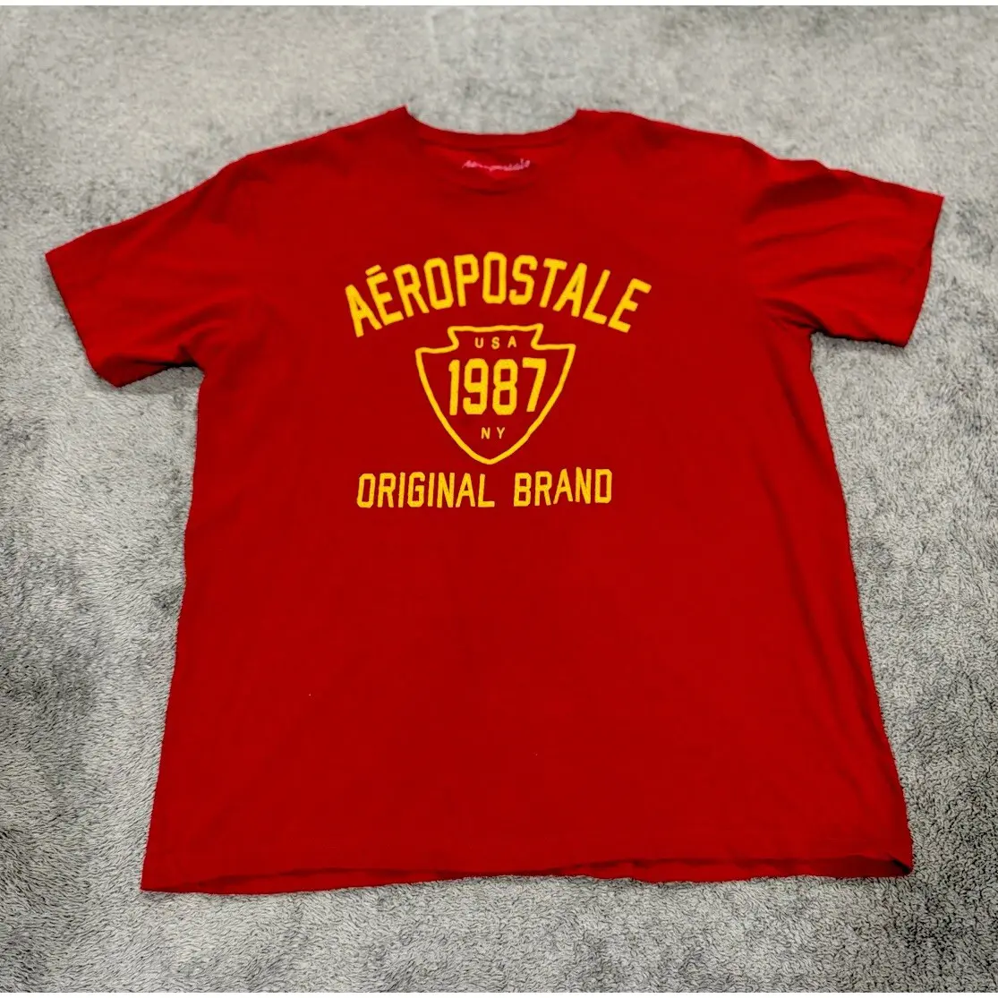 VINTAGE AEROPOSTALE 1987 Men's XL Original Brand Red Short Sleeve T-Shirt