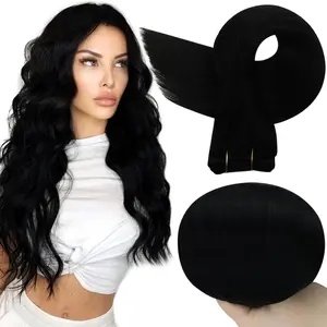 Full Shine Sew In Weft Hair Extensions Remy Human Straight Hair For Women 100-105G holidayhaul