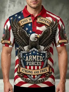 Patriotic American Flag Polo Shirt for Men, 250th Anniversary 1776-2026, Sporty Fitted Design, Ideal for 4th of July Gifts