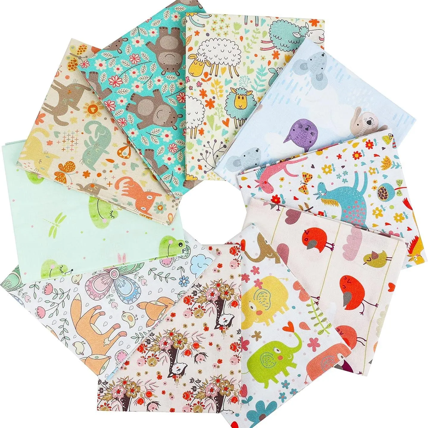 CRAFTIDO Soft Durable 100% Cotton Fat Quarters Fabric Bundle, 10 Pcs 18"x21" Medium Weight Precut Starry Sky Sheets - Burn Test Passed for Quilting, Sewing, Embroidery, Patchwork Crafts, Anti-Shrink, Fabric Cotton, Patterned Craft Fabric Assortment