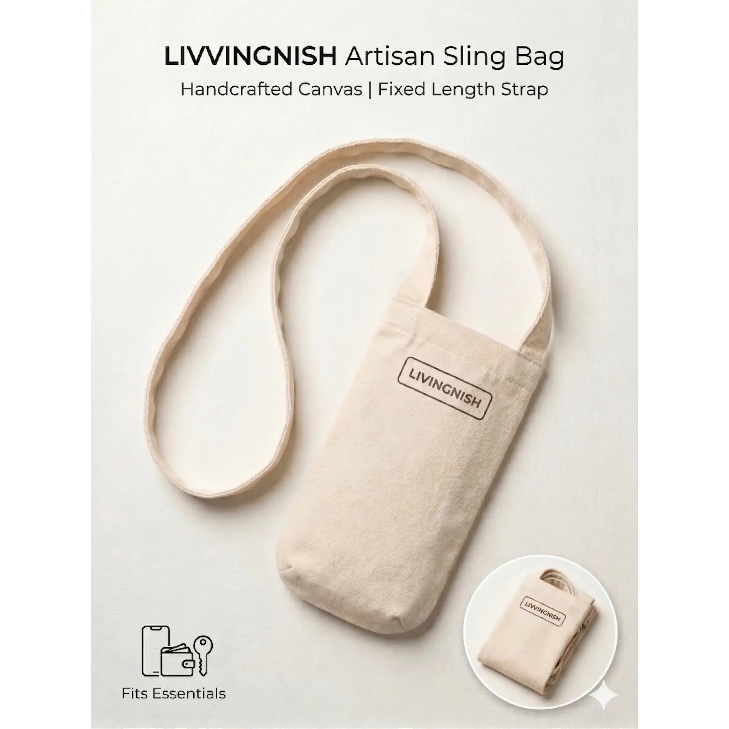 Stylish Handy Cotton Canvas Water Bottle Carry Bag with Straw Holder