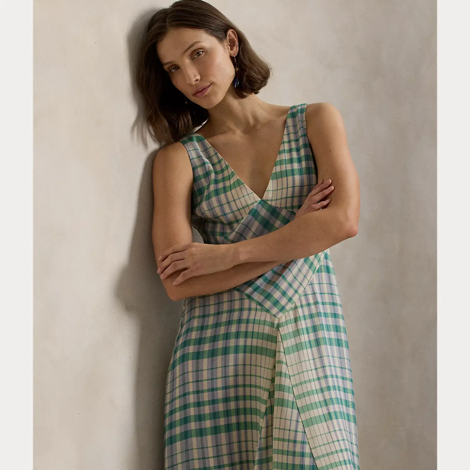 Polo Ralph Lauren - Plaid Paneled Sleeveless Dress