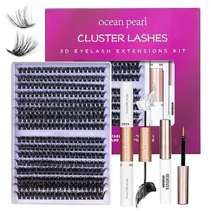 3D Thick Lash Extension Kit 320 Pcs Fluffy Lash Clusters 60D+80D 10-16mm Eyelash Extension Kit Individual Lashes with Bond and Seal Glue Tweezers DIY Eyelash Extensions for Beginners (60D+80D) Makeup Handy Pack Makeup Handy
