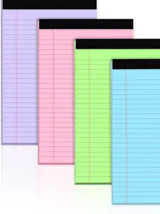Legal Pads 5x8 Colored Note Pads, 4 Pack College Ruled Notepads 5x8 Lined Paper, Colored Notebook Paper Writing Pads 30 Sheets per Colored Paper Small Legal Pads 5x8 for Home Office School Supplies