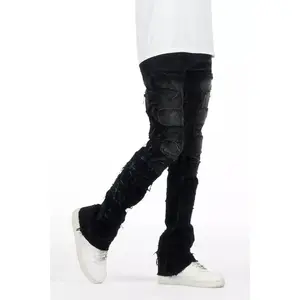 Shake Black Stacked Flare Corduroy Pant