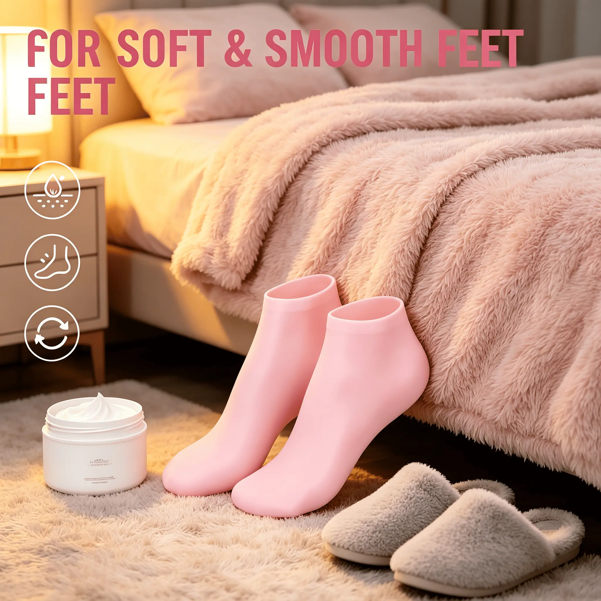 Soft Gel Silicone Foot Socks, Reusable Overnight Moisturizing Gel Heel Socks, Wear-resistant Spa Gel Foot Socks, Lotion Locking Silicone Moisture Retention Socks, No Leak Washable Foot Hydration Booties, Deep Care Socks for Dry Cracked Calloused Feet