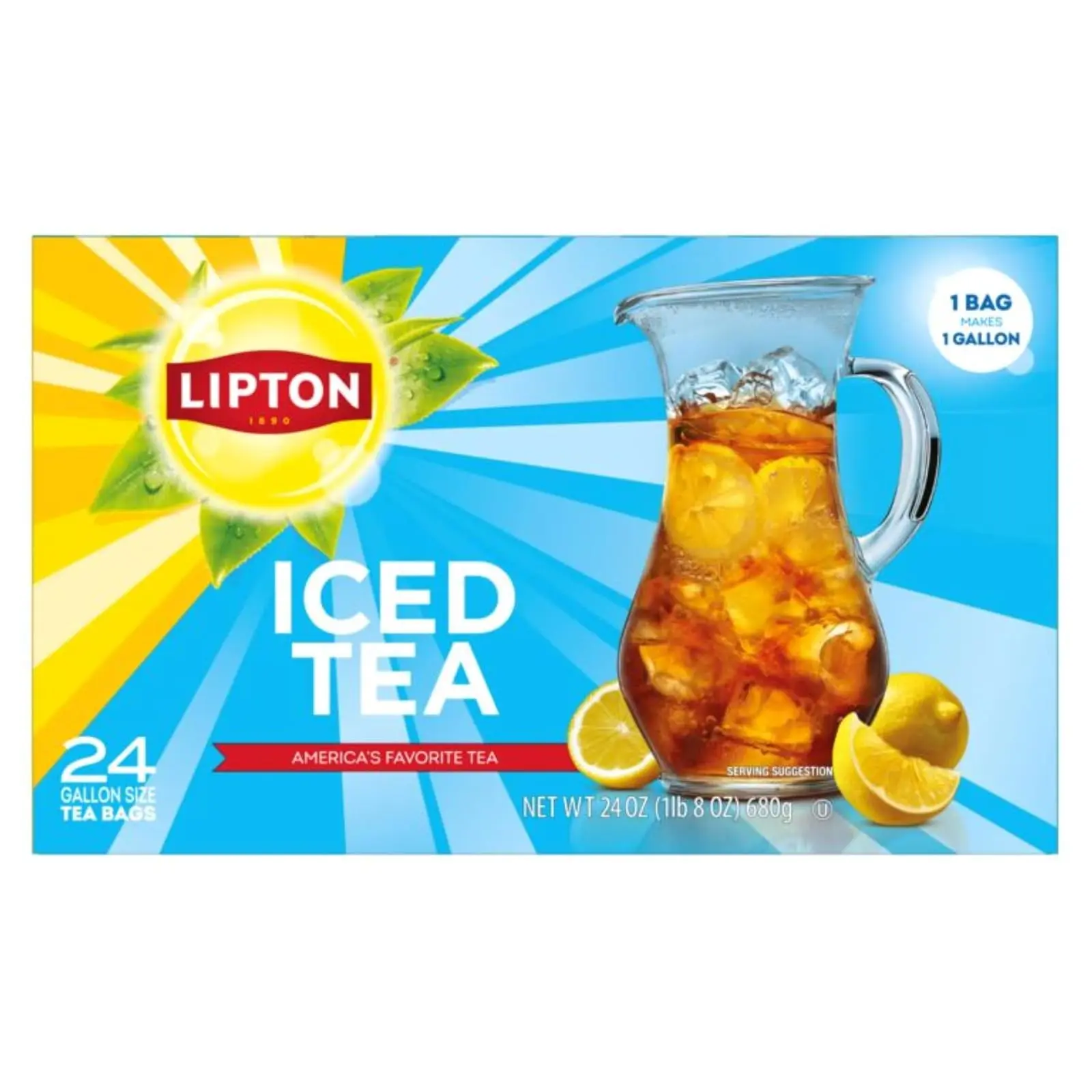 Iced Tea Bags, Gallon-Sized Zero Calories, 24 Total Tea Bags