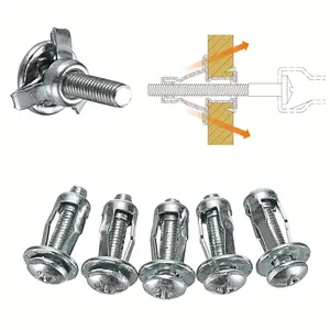Springtok 60pcs Galvanized Steel Petal-Shaped Expanded Metal Rivet Lock Nut Set - Cross Recessed, Reinforced Wings, Heavy-Duty Fixings for Metal Surfaces (M4-M6 Sizes: 20 Each Socket, Industrial Screws, Hardware Bolts, Adjustable Bracket)