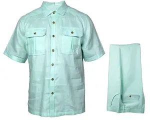 Prestige Linen Shirt/Pants Set # LUX630 Mint