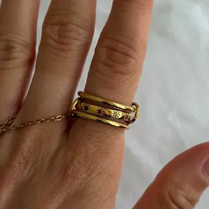 EVRY JEWELS Gold or Silver Plated Women's Hypoallergenic Lulu Stacked Ring